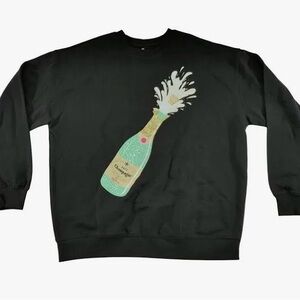 Black Champagne Graphic Men's Sweater
